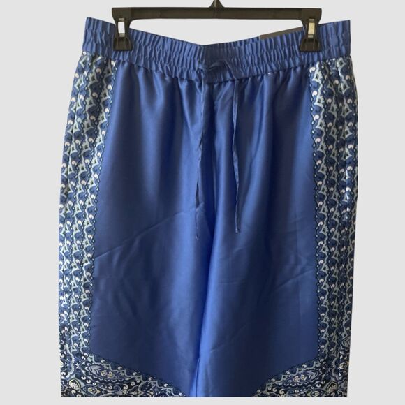 Chico’s Pull-on Paisley Drawstring Cropped Pants Women’s Petite 1P 8/10 NWT - Picture 4 of 8